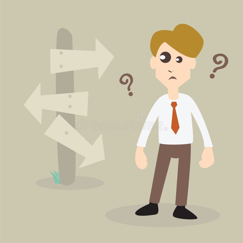 Businessman choosing right way vector illustration