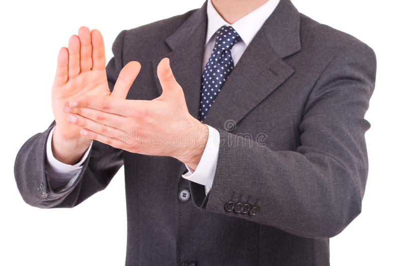 Businessman Clapping His Hands. Stock Photo Image of businessperson