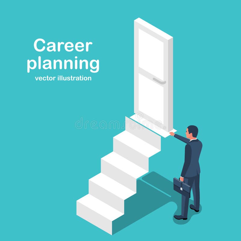 Businessman climbing career ladder. royalty free illustration Businessman climbing career ladder. royalty free illustration