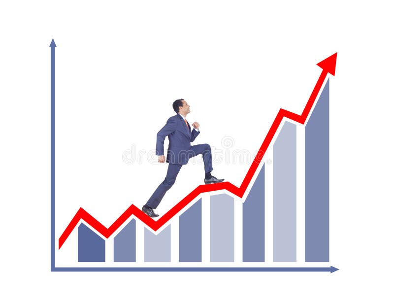 Businessman Climbing Up on Chart Stock Image Image of climb, grow
