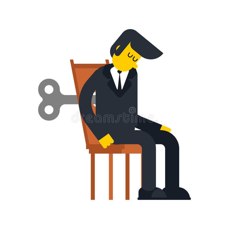 Businessman Clockwork Key. Business toy robot mechanism gear. Vector illustration vector illustration Businessman Clockwork Key. Business toy robot mechanism gear. Vector illustration vector illustration