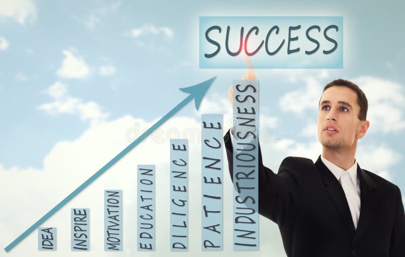 Businessman and concept of business success