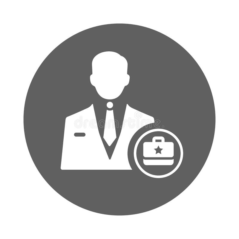 Businessman, consultant, manager icon. Gray vector design stock illustration