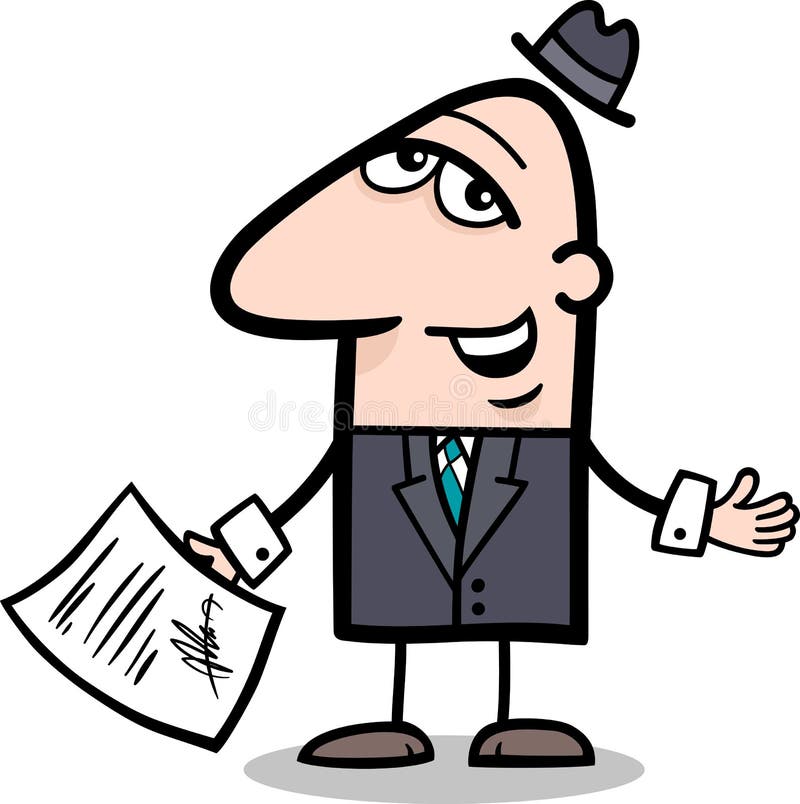 Businessman With Contract Cartoon Stock Photos - Image: 28648133