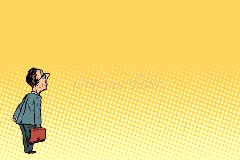 Businessman and copy space neutral background stock illustration Businessman and copy space neutral background stock illustration