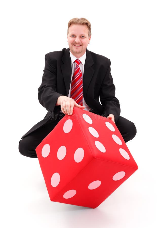 Businessman with dice stock image. Image of background 23358965