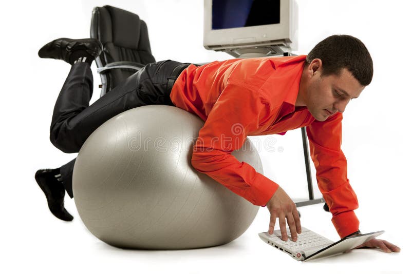 Businessman doing push-ups