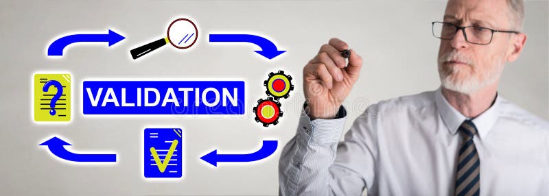 Businessman drawing validation concept royalty free stock photo Businessman drawing validation concept royalty free stock photo