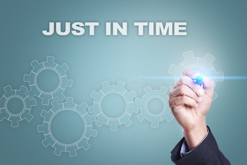 Businessman drawing on virtual screen. just in time concept stock images Businessman drawing on virtual screen. just in time concept stock images