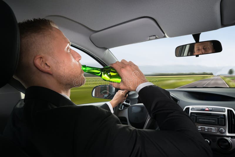Businessman Drinking Beer while Driving Car Stock Photo Image of