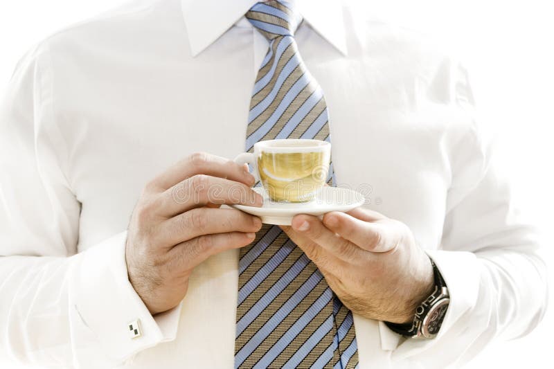 Businessman drinking coffee