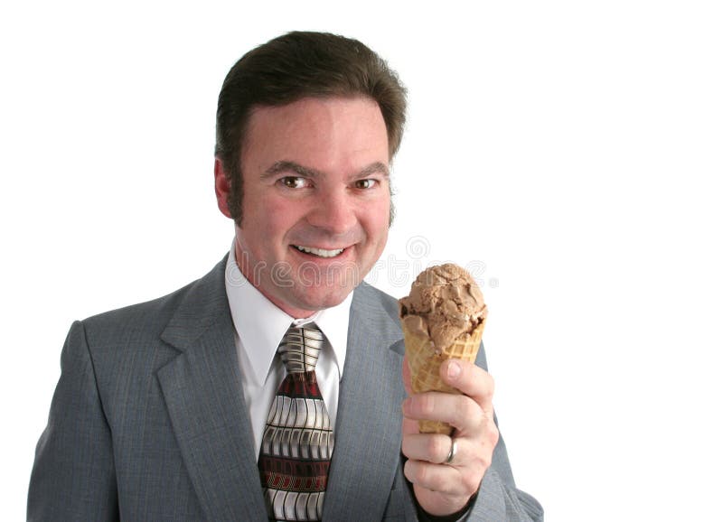 Business Man Eating Ice Cream Stock Photo Image of pleasure, cream