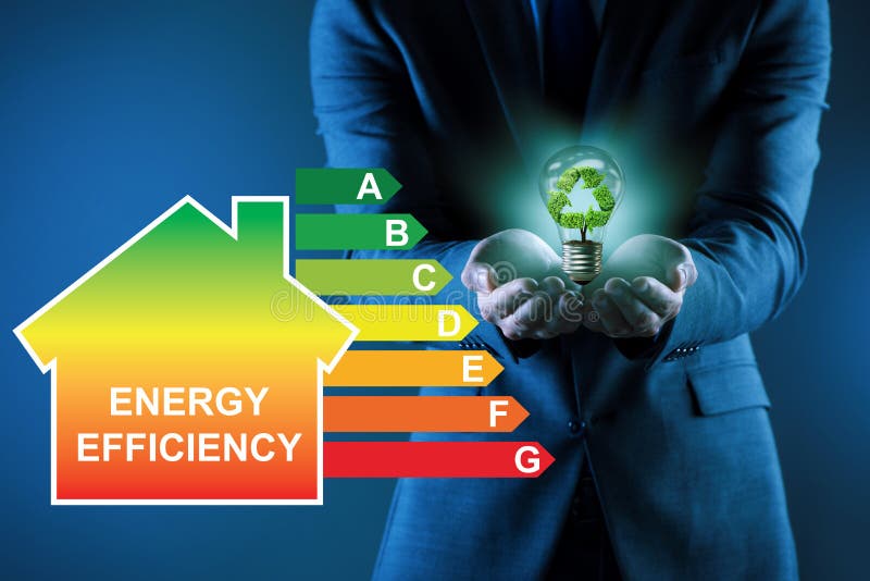 The businessman in energy efficiency concept royalty free stock image The businessman in energy efficiency concept royalty free stock image