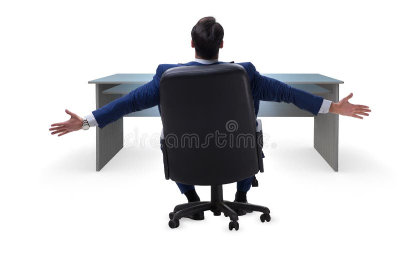 The businessman enjoying his time during vacation on white background royalty free illustration The businessman enjoying his time during vacation on white background royalty free illustration