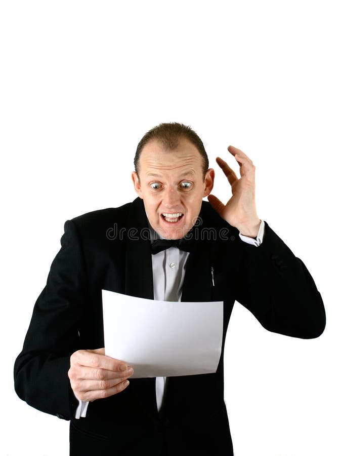 A businessman expressing shock royalty free stock photo