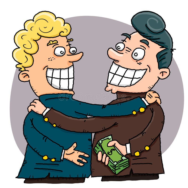 Businessman Giving A Bribe To Another. Stock Vector - Illustration of  bribery, crime: 78600649