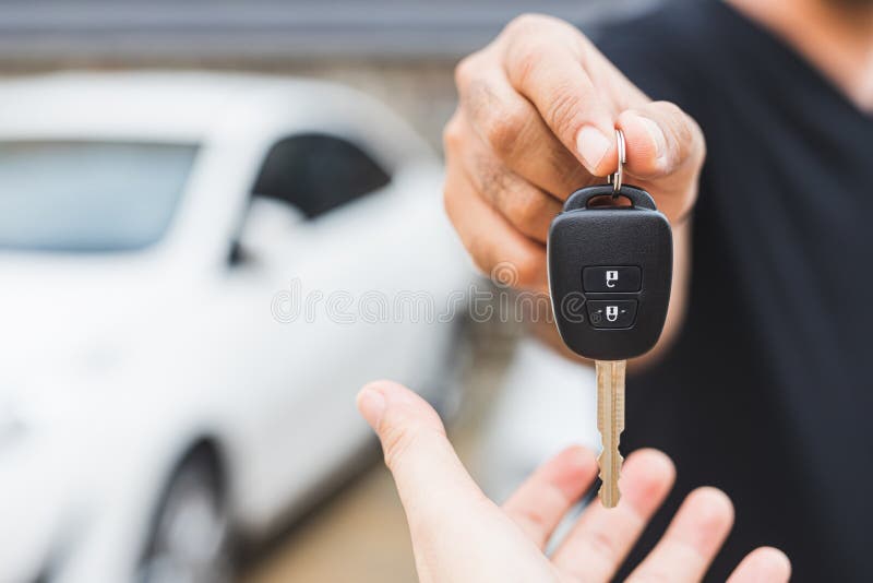 Businessman Giving a Car Key. Getting New Car Stock Image Image of