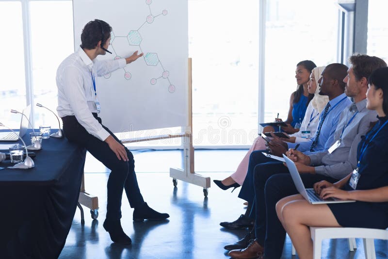 Flip Chart Holder In A Business Meeting