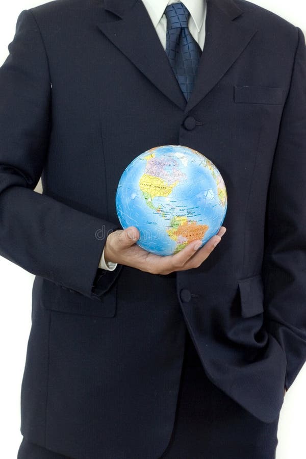 Businessman with Globe stock photography