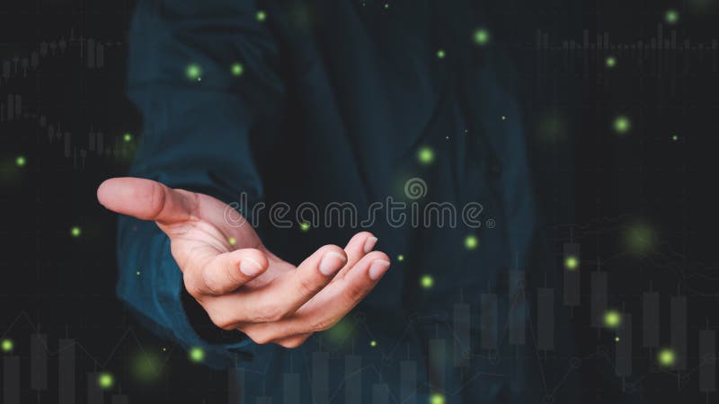 Businessman hand show Stock chart showing rising stock sign with graph indicator. Interest rate financial and mortgage rates conce. Pt stock image Businessman hand show Stock chart showing rising stock sign with graph indicator. Interest rate financial and mortgage rates conce. Pt stock image