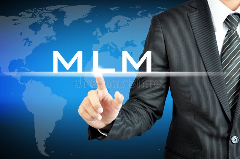 Businessman Hand Touching MLM (Multi Level Marketing) Sign Stock Photo ...