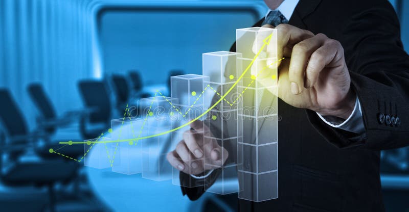 Businessman hand working with new modern computer stock photo