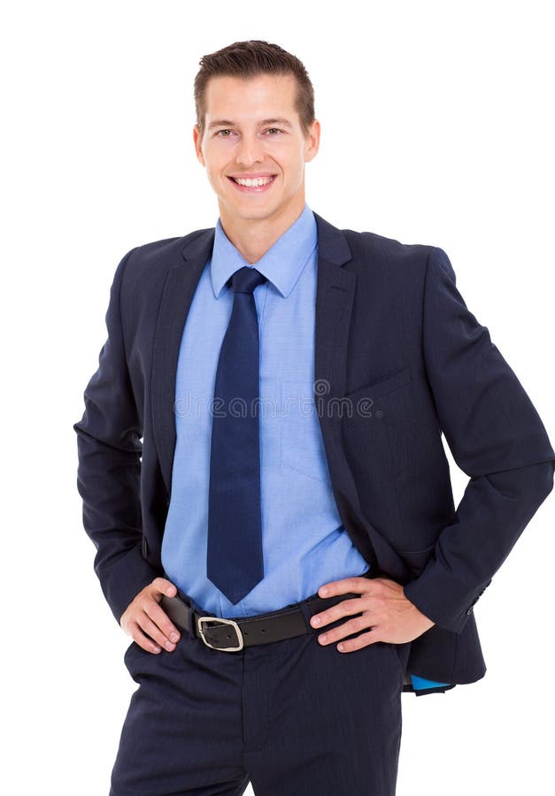 Businessman hands on hip