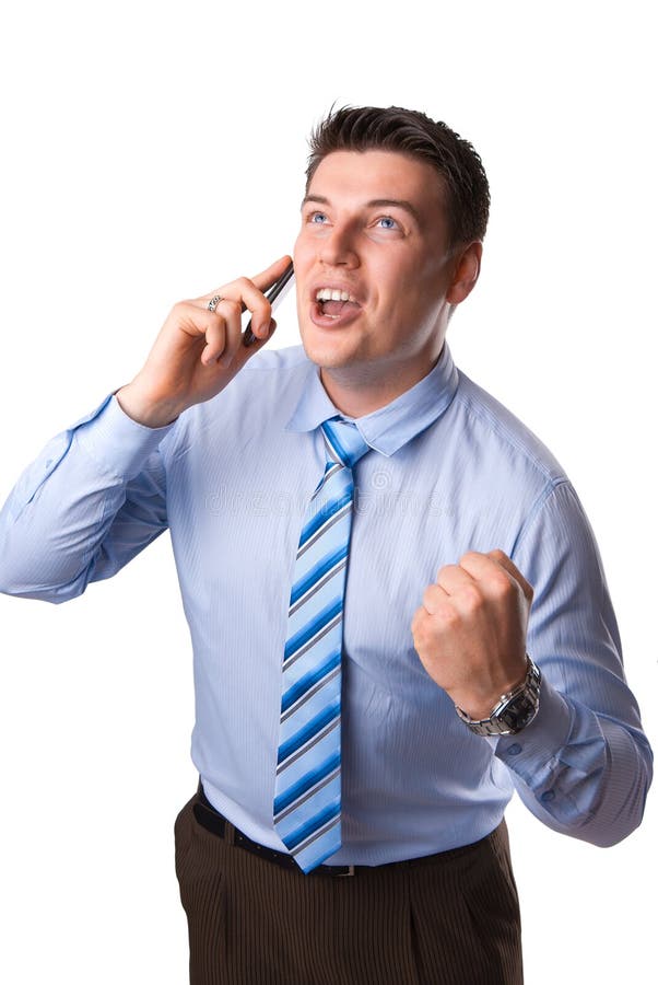 Angry Man in Suit with Mobile Phone Stock Photo - Image of business ...