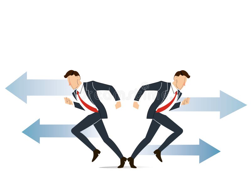 Businessman has to make decision which way to go for his success vector illustration vector illustration Businessman has to make decision which way to go for his success vector illustration vector illustration