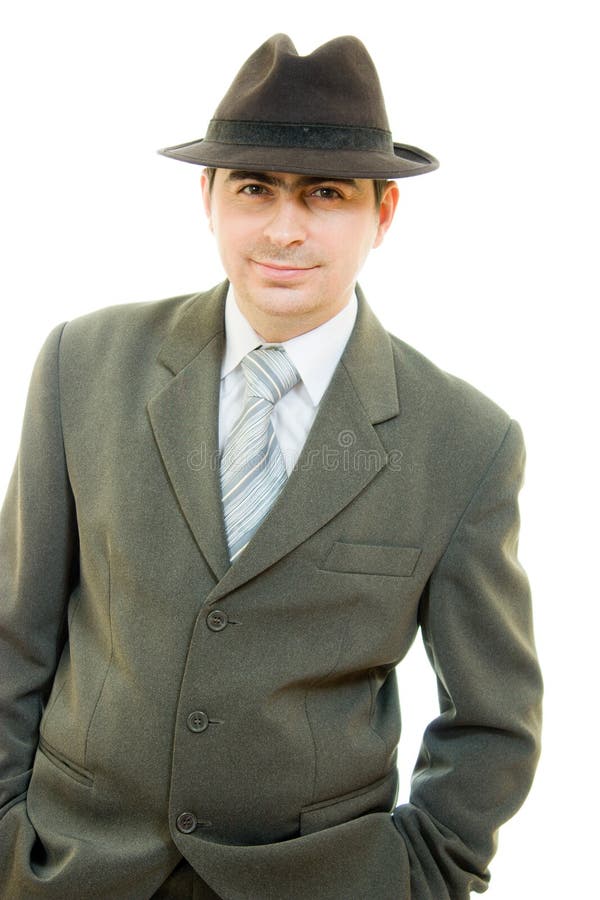 A businessman in a hat stock photo. Image of adult, handsome - 24103196
