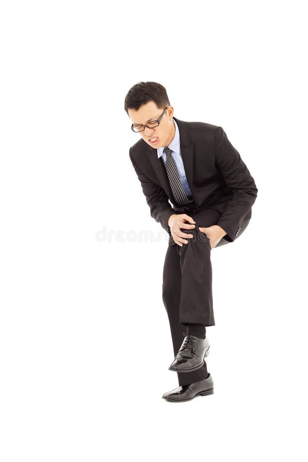 Businessman Having the Knee Pain Stock Photo Image of business