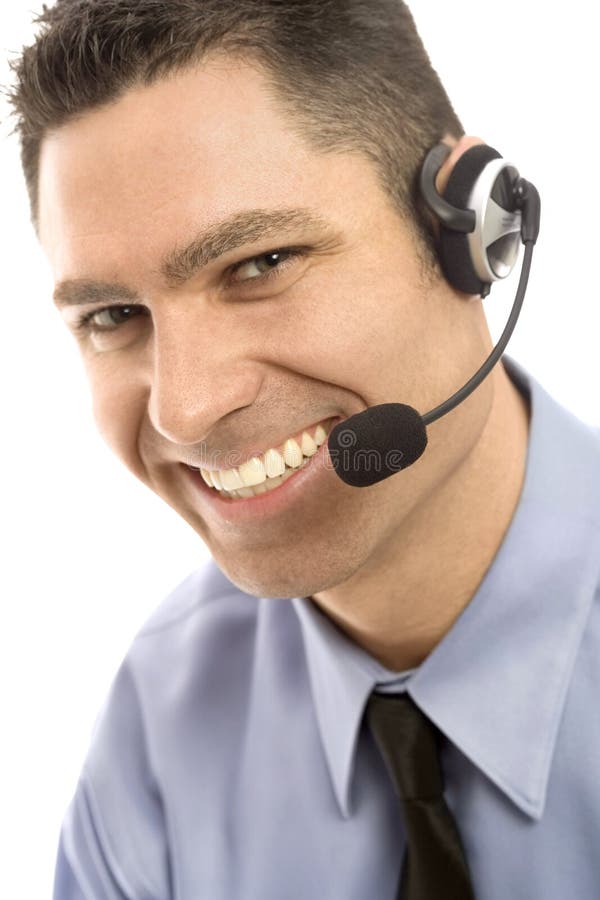 Businessman with headset stock photo. Image of business 2386298
