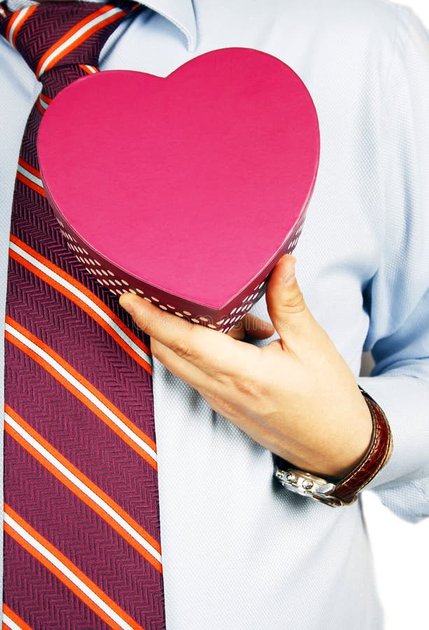 Businessman hiding a gift