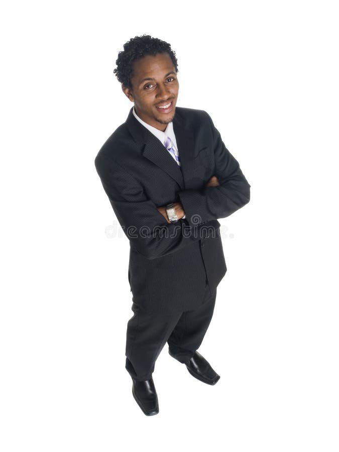Businessman - high angle smile royalty free stock image