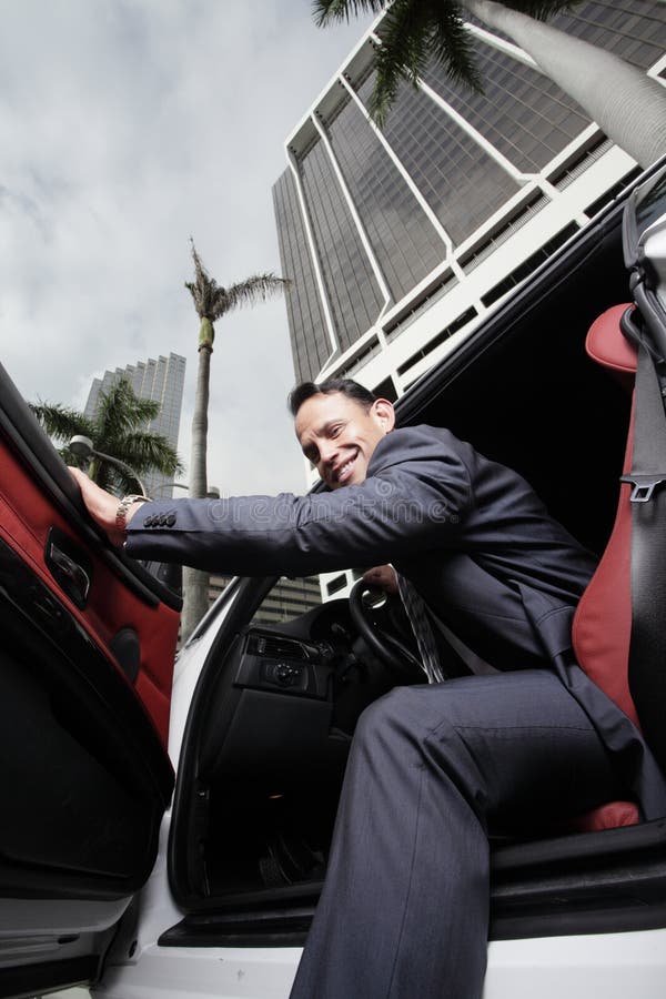 Businessman in his car stock image Businessman in his car stock image