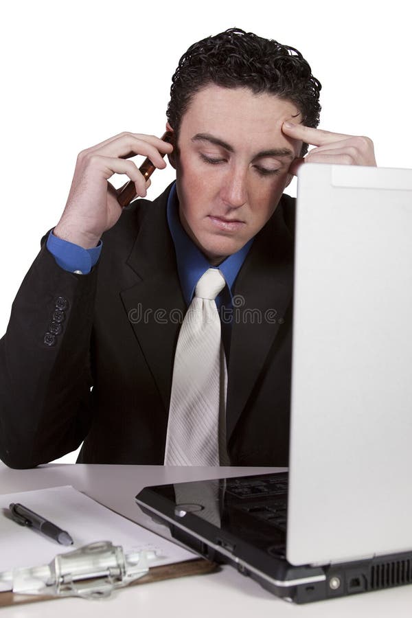 Businessman at His Desk Working Stock Image Image of clip, modern