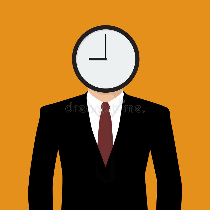 Businessman his head is a clock