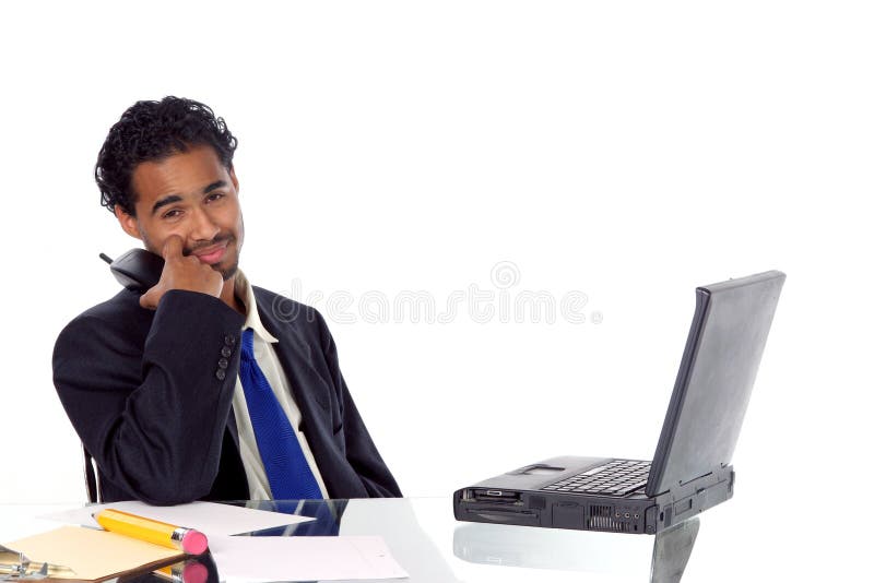 Businessman on hold