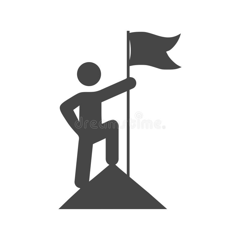 Businessman holding flag, Man with flag icon