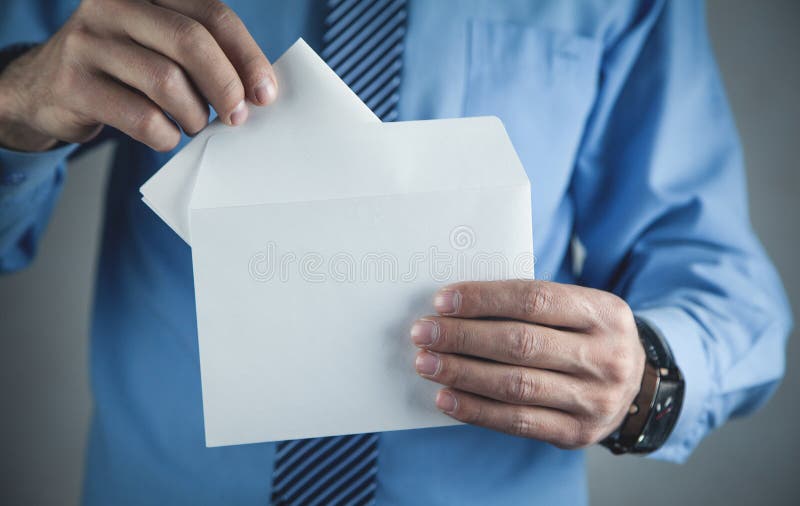 Businessman Holding Mail Envelope. Business Concept Stock Image Image