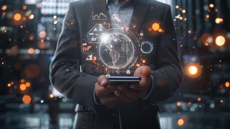 The Holographic Digital Globe. royalty free stock photography.