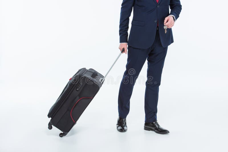 Businessman Holding Suitcase Stock Image Image of luggage, suitcase