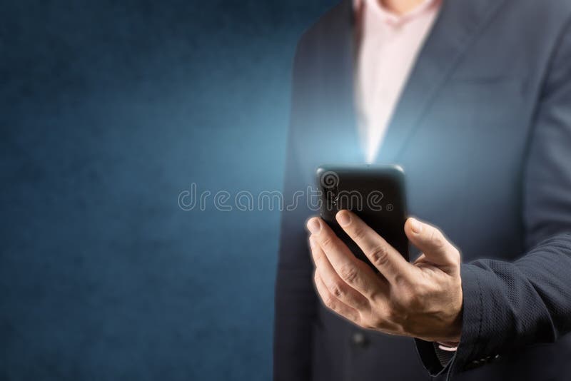 businessman show Facebook login page on his smartphone for using