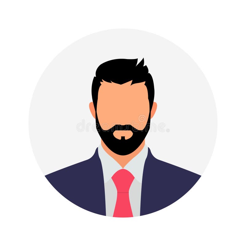 Businessman Icon Image, Male Avatar Profile Vector With Glasses And Beard Hairstyle Stock Vector - Illustration of avatar, male: 179728610