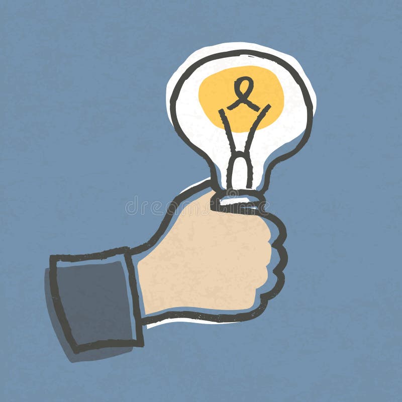 Businessman with Idea Bulb stock illustration