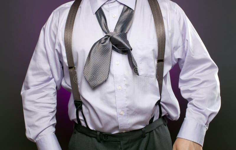 man tied up with a necktie Stock Photo