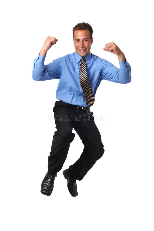 Businessman jumping