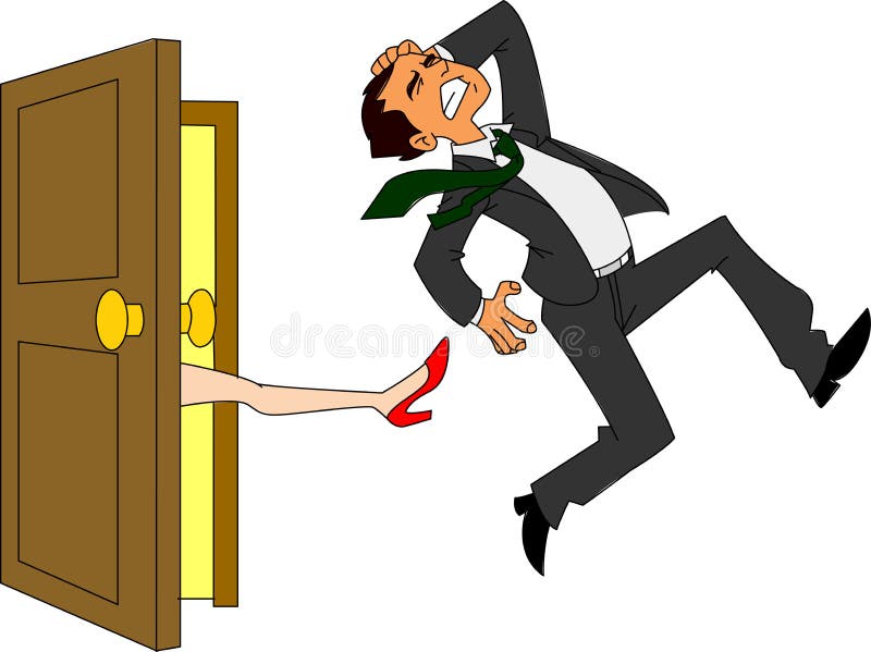 Businesswoman was kicked off with a kick Vector Image