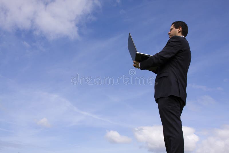 Businessman with a laptop