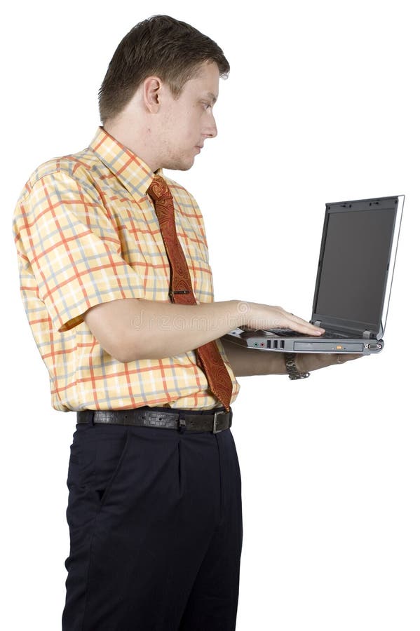 Businessman with laptop computer